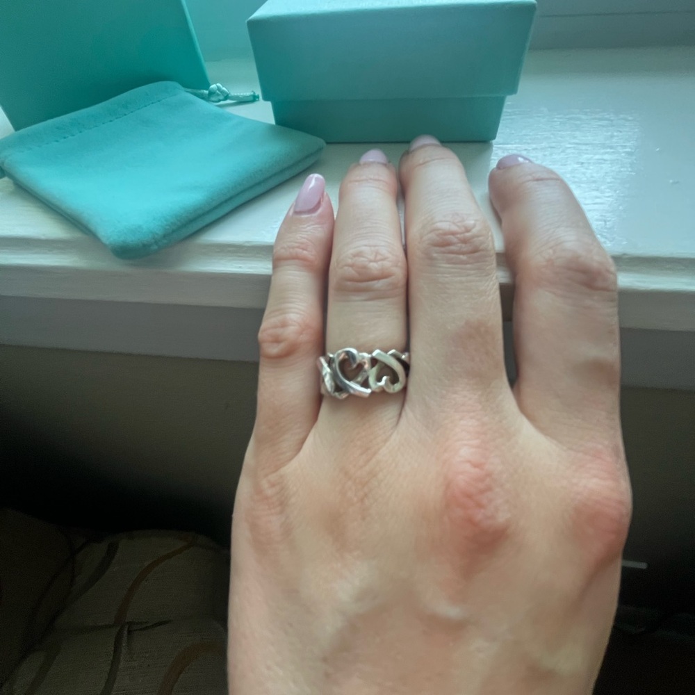 Tiffany & Co. Silver Heart Motif Ring - Picture 3 of 4